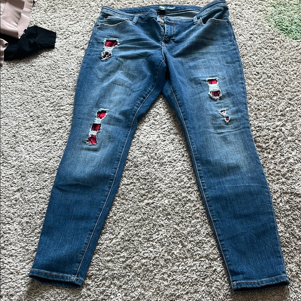 GAP Blue Skinny Jeans with Stretch and Vintage Wash